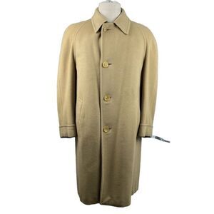 Vintage Hickey Freeman Mens Beige Trench Coat Size‎ See Measurements